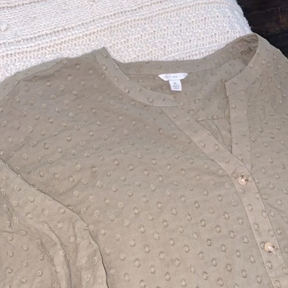 Cato olive green Swiss dot top cotton fabric size XLarge - Picture 10 of 10